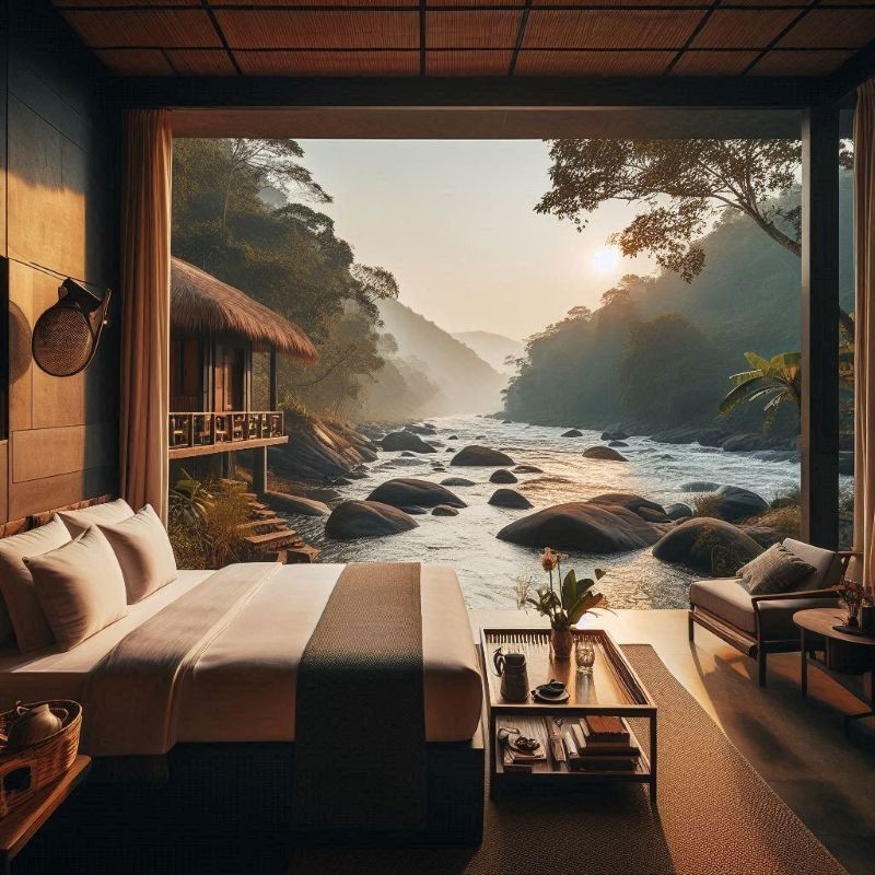 Riverfront Machan at Amrutvel Resort in Western Ghats near Pune